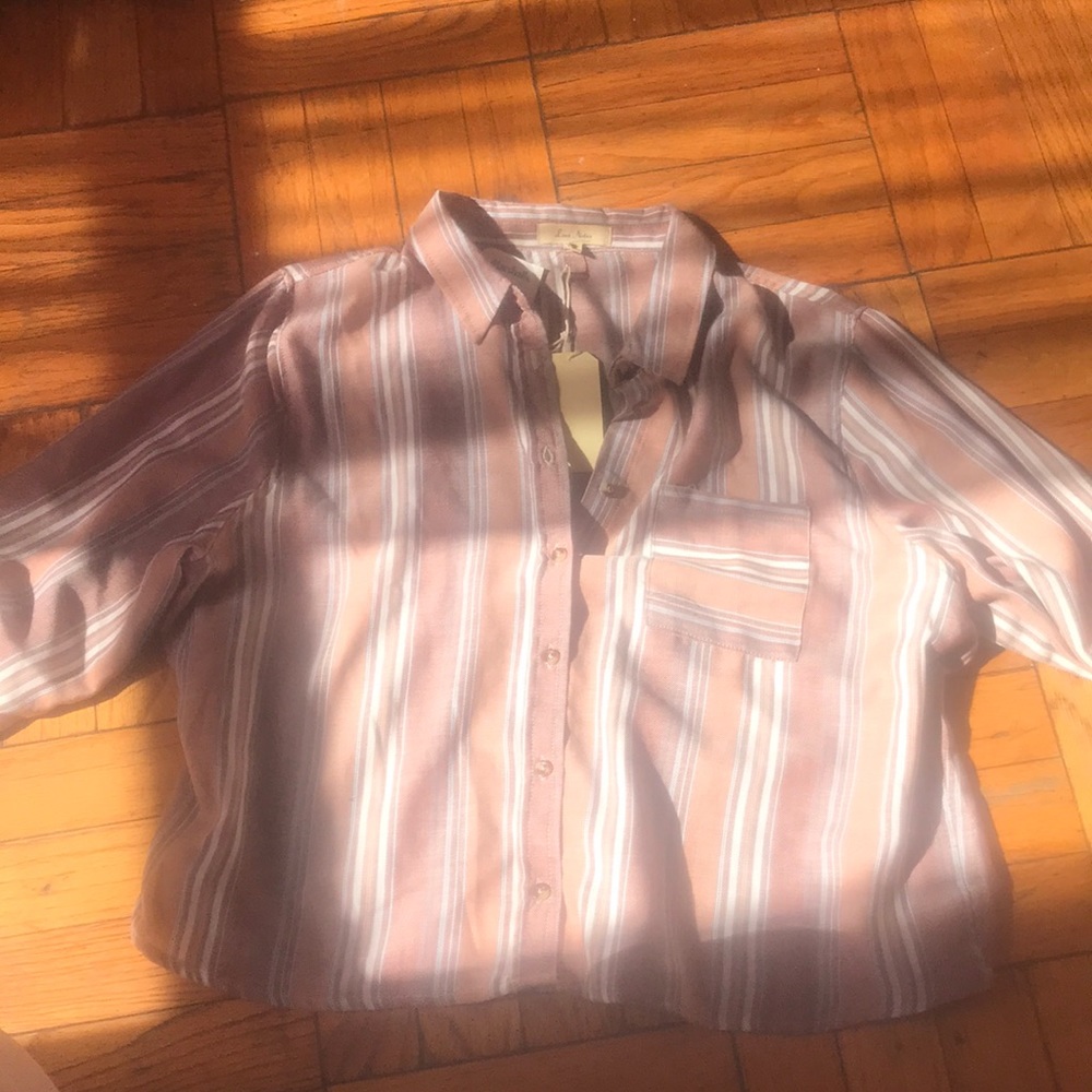long sleeved button up, collard blouse